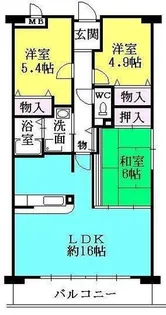 エドモンドヒルズ夙川【106号室】の間取り