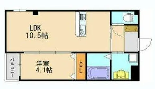 ハーヴェスト久留米【201号室】の間取り