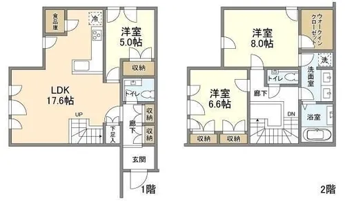 ブリランテ苦楽園【002号室】の間取り