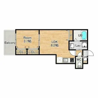 ジーメゾン岸和田ラクセル【305号室】の間取り