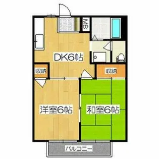 パークサイド西小鷹野 Ⅱ【206号室】の間取り