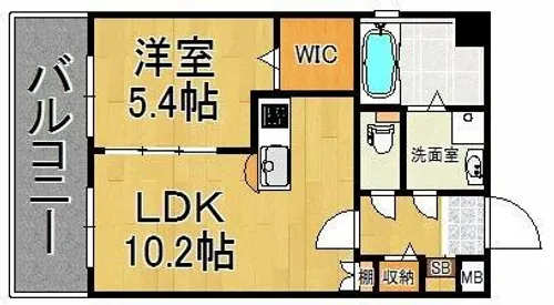 ヴェルフルール【5階】の間取り