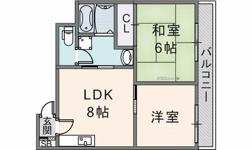 メゾンドール若江北【202号室】の間取り