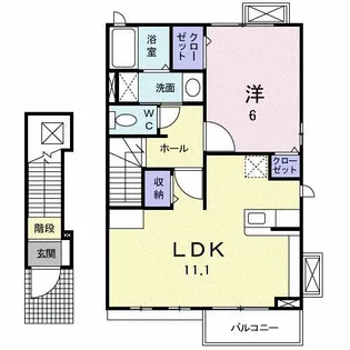 ソレイユ・西口 C【2階】の間取り