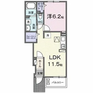 リアン フィル A【1階】の間取り