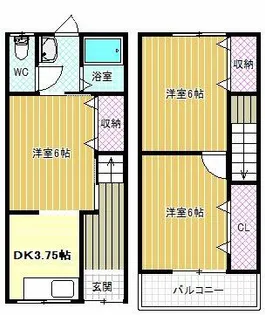 大阪府藤井寺市惣社1丁目【一戸建】の間取り