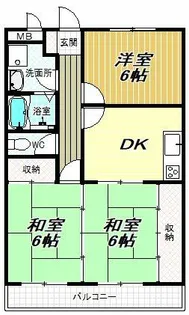 市場八幸ハイツ【1階】の間取り