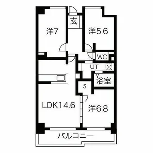 茶屋ヶ坂プログレス【4階】の間取り
