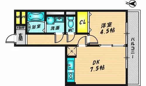 メゾングリスィーヌ【203号室】の間取り