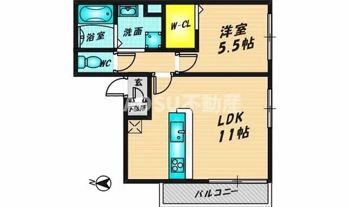 レスペランス A棟【202号室】の間取り