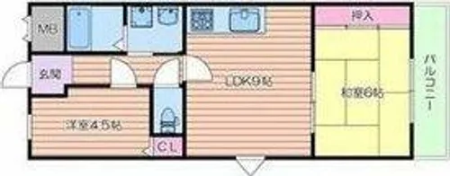 グレイスヴィラ姫島【4階】の間取り