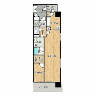 ロイヤルパークスなんば【4階】の間取り