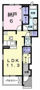 カーサ・フェリチェⅡ【1階】の間取り