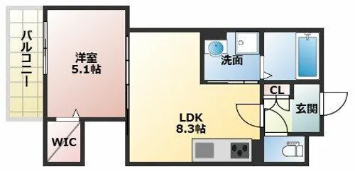 フォレストクリエオーレ上島町弐番館【1階】の間取り