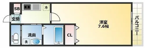 ALEGRIA古川橋Ⅱ【3階】の間取り
