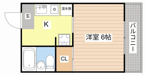 エスパス ド ゼン大萱【201号室】の間取り