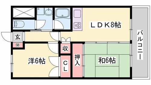 大歳マンション【2-C号室】の間取り