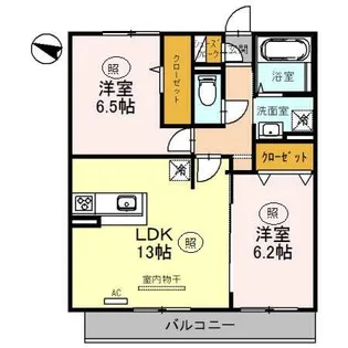 ラ・ファビュラス【202号室】の間取り