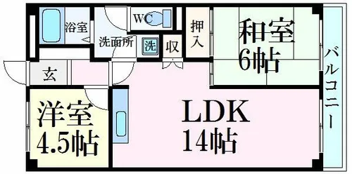 ハイツ野田【3階】の間取り