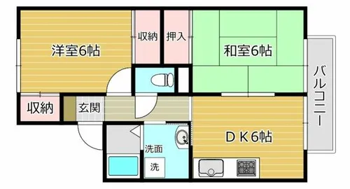 メゾンアサヒII【1階】の間取り