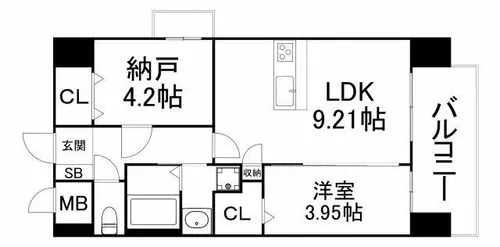 グランステディ城東中央【5階】の間取り