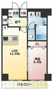 Dimus新大阪【11階】の間取り