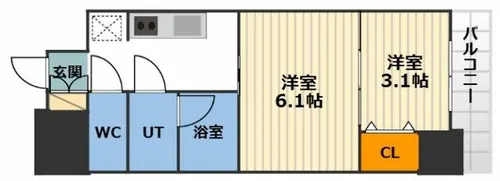 ウエリスアーバン守口【7階】の間取り