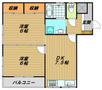 ダイヤハイツ板宿【2階】の間取り