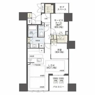 グランドメゾン北堀江レジデンス【15階】の間取り