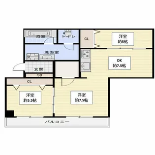 藤和しらさぎハイタウンA棟【3階】の間取り