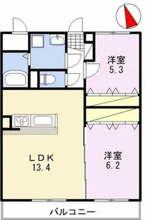 カーサフェリーチェ【203号室】の間取り