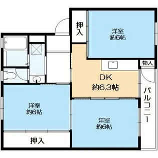 渦ヶ森コーポ13号館【5階】の間取り