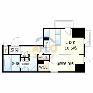 1LDKの間取り画像