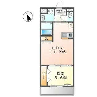 ウエストウイング6【103号室】の間取り