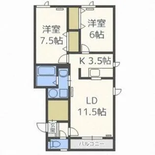 Fortuna N45【203号室】の間取り