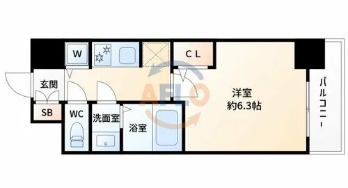S-RESIDENCE江坂Eminence【12階】の間取り