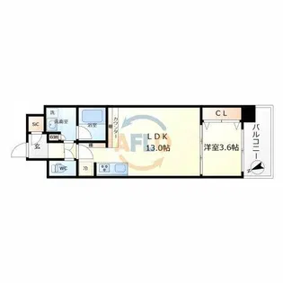 スプランディッド福島WEST【9階】の間取り