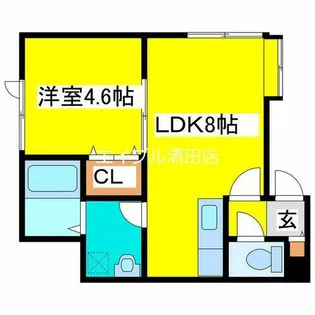 ツインコートプラスティ【105号室】の間取り