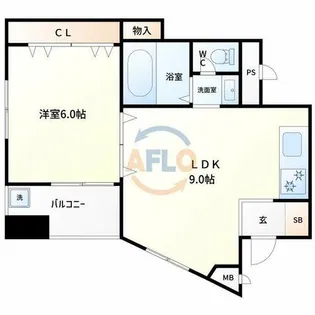 マンション北堀江【5階】の間取り