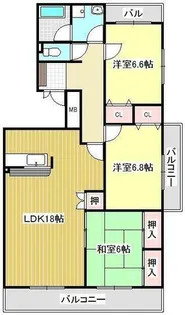 マンションアザレアC棟【101号室】の間取り