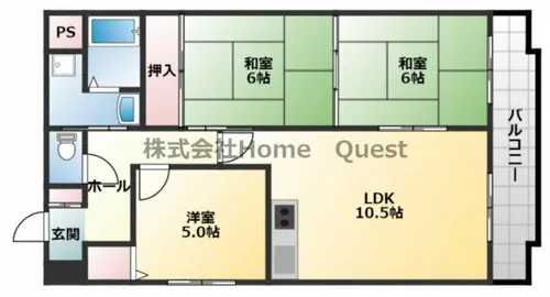 クレストサンシェル【4階】の間取り