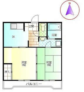 コーポ東荒子A【201号室】の間取り