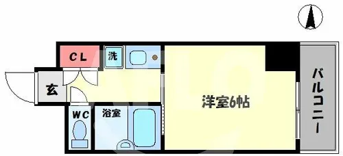 セレッソコート梅田東【201号室】の間取り