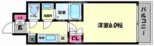 エス・キュート梅田東【3階】の間取り