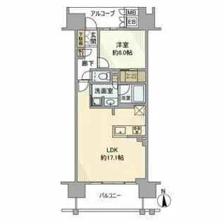 シエリア大阪天神橋【3階】の間取り