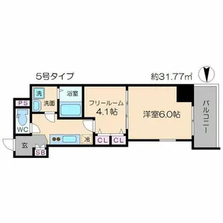 レジュールアッシュ梅田AXIA【7階】の間取り