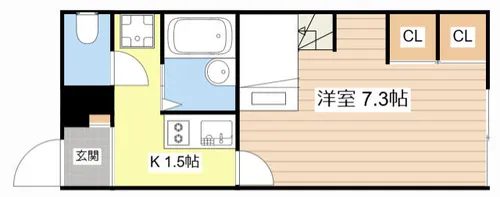 ハイラル聖徳【208号室】の間取り