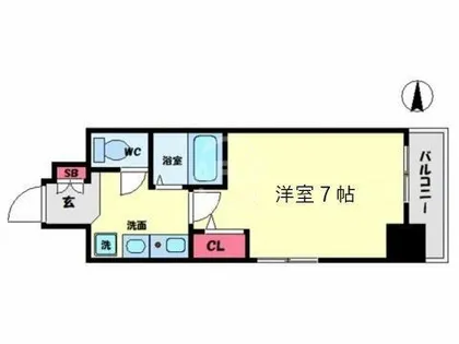エスリード南森町駅前【4階】の間取り