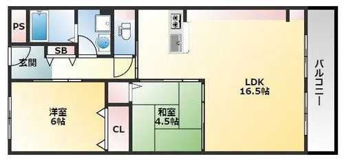 第5コーポ平野【4階】の間取り
