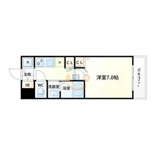 オーキッドレジデンス塚本【7階】の間取り
